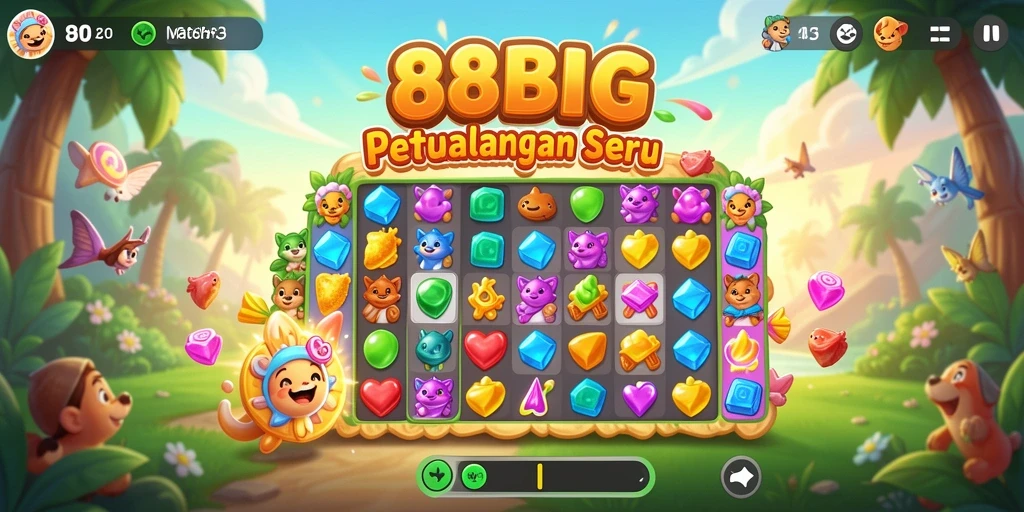 Tangkapan layar utama dari gameplay Match-3 88BIG yang menarik.