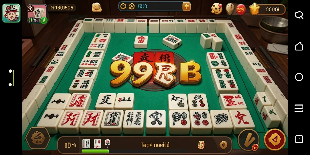 Tampilan gameplay <strong>99RP</strong> dengan papan Mahjong yang menarik.
