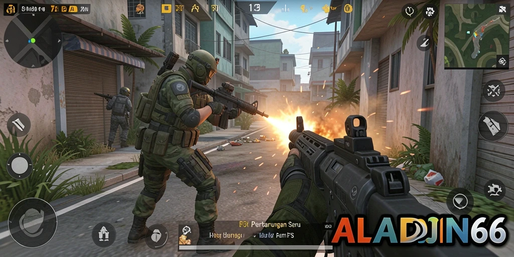 Tampilan seru dari gameplay ALADIN66 yang penuh aksi FPS.
