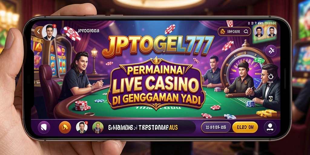 Screenshot utama JPTOGEL77 menampilkan dealer langsung dan permainan kartu yang seru.