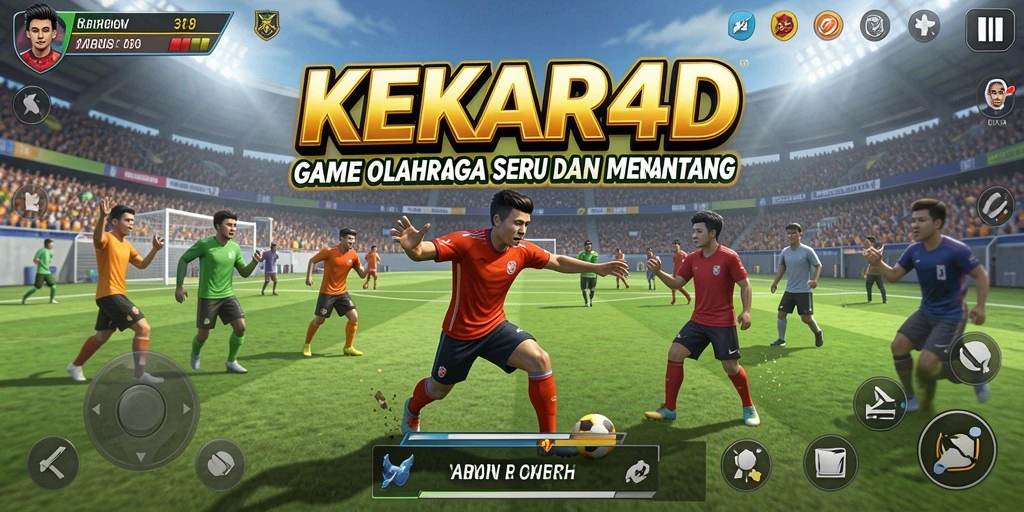 Tampilan gameplay <strong>KEKAR4D</strong> yang seru dan kompetitif di arena olahraga.