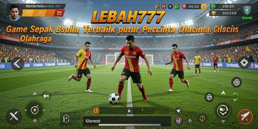 Screenshot LEBAH777 menampilkan aksi seru permainan sepak bola.