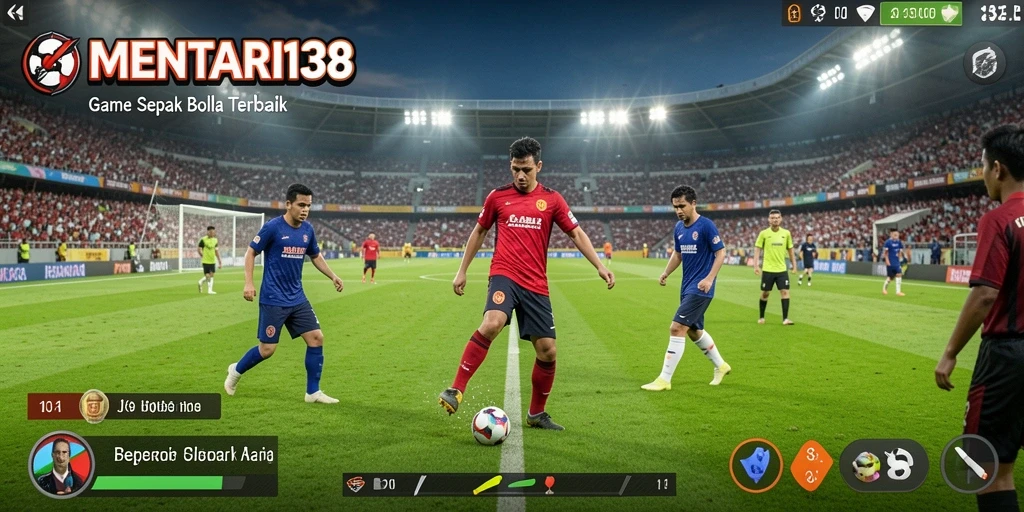 Screenshot utama MENTARI138 menampilkan pertandingan sepak bola yang seru.