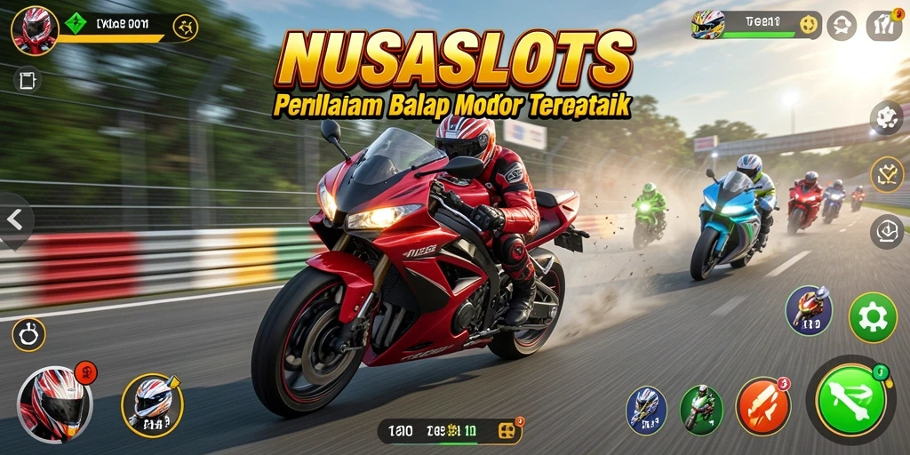 Gambaran gameplay balapan motor yang seru dan menegangkan di NUSASLOTS.