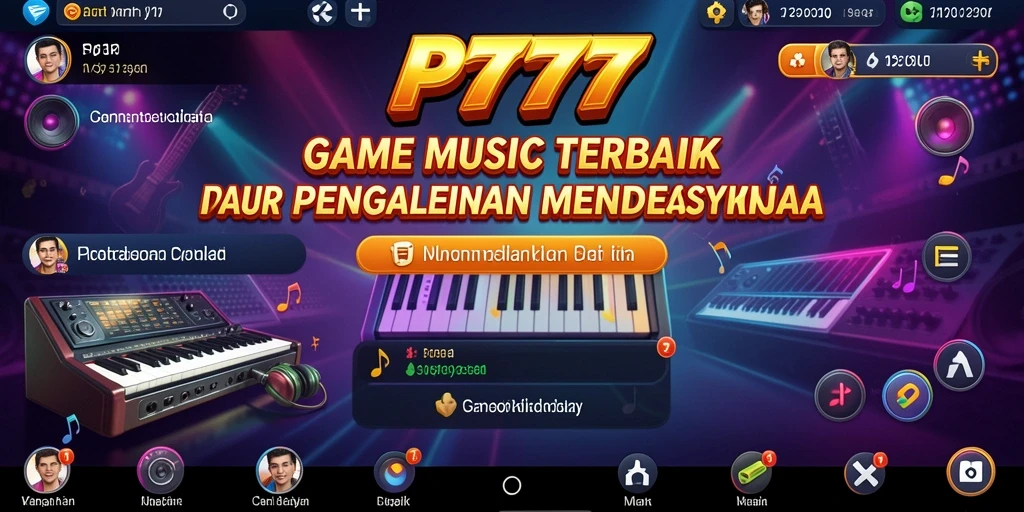 Tangkapan layar dari gameplay PT777 yang menampilkan pengalaman interaktif musik.