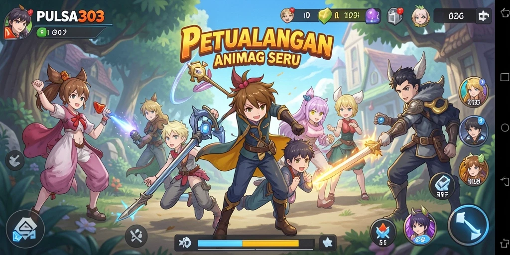 Screenshot menampilkan gameplay yang seru dan karakter Anime yang menarik.
