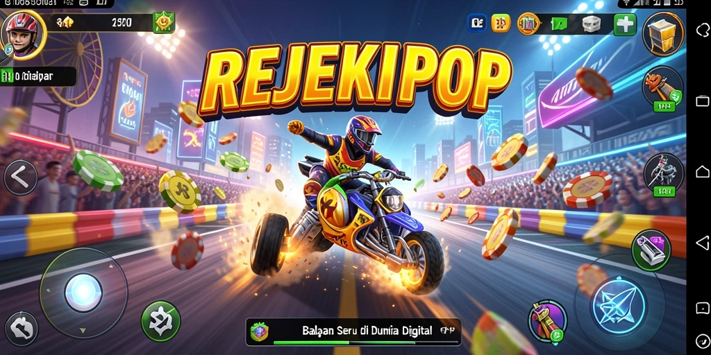 Tampilan gameplay balapan seru di REJEKIPOP.