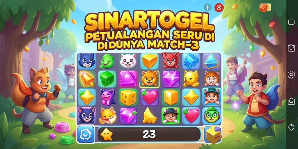 Tampilan gameplay Match-3 yang seru dan menantang.